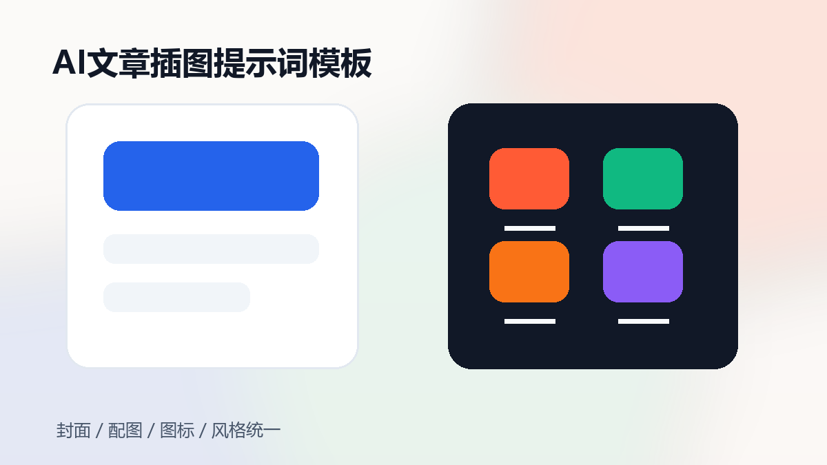 AI文章插图提示词模板:封面、配图、风格统一