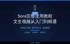 Sora完整使用教程：文生视频+4大核心功能+提示词公式